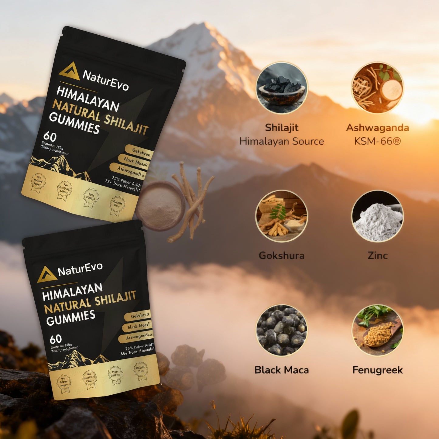 NaturEvo™ Pure Shilajit Gummies – Now 6-in-1 Support